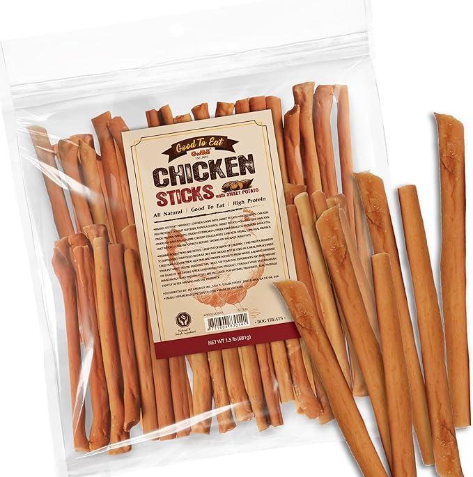 Gootoe Chicken Dog Treats – Chicken Sticks with Sweet Potato 1.5 lb – All Natural, Grain-Free, Low Fat, Premium Training Chews, Healthy & Easily Digestible-Mewly Pet