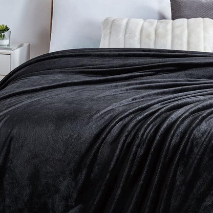 Walensee Fleece Blanket Plush Throw Fuzzy Lightweight (XL-Twin Size 66x90 Black) Super Soft Microfiber Flannel Blankets for Couch, Bed, Sofa Ultra Luxurious Warm and Cozy for All Seasons