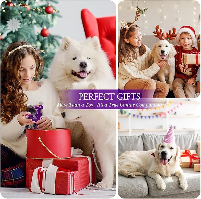 Tough Dog Toys for Aggressive Chewers 3 Pack, Indestructible Dog Toy for Large Dogs, Bacon Flavored, Keeps Dogs Busy-Mewly Pet