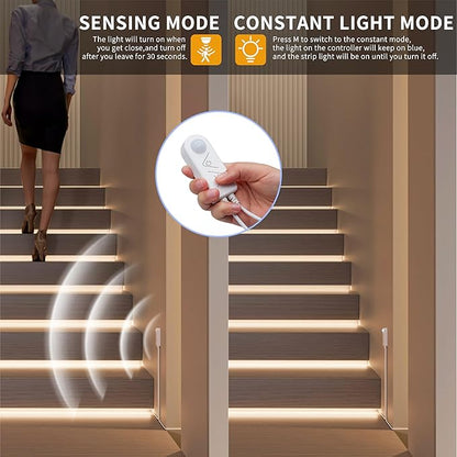PAUTIX COB LED Strip with Motion Sensor,5V USB LED Tape Light 4000K Natural White,CRI90+ Super Bright,Dimmable Motion Activated LED Strip Light for Bedroom,Cabinets,Kitchen,Stair,Closet