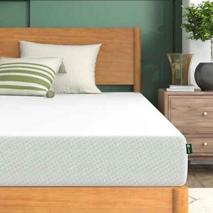 ZINUS 6 Inch Green Tea Memory Foam Mattress, Full, Fiberglass Free, Patented Custom Contour Support, Sturdy Base Foam, CertiPUR-US Certified, Mattress in A Box, White