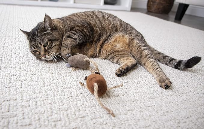 Petlinks (2 Count) Lil' Critters Mice Catnip Cat Toys - Brown, 2 Count-Mewly Pet