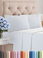 Twin 4 Piece Sheet Set - Comfy Breathable & Cooling - Soft Hotel Luxury Bedding Set with 8-16 Inch Deep Pockets - 1 Flat & 1 Fitted Sheet & 2 Pillowcases - Wrinkle Free & Easy Care - Blue Stripes 2