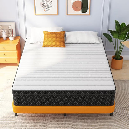 Swbvs California King Mattress 12 Inch Hybrid – Memory Foam & Pocket Springs Bed in a Box, Medium Firm, Cooling Comfort & Pressure Relief, 120-Night Trial