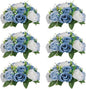 NUPTIO Flower Balls for Wedding Centerpieces - 6 Pcs 9.5 inch Diameter Fake Flower Ball Arrangement Bouquet Party Centerpieces for Tables - Dusty Blue Rose Bouquet Centerpiece Flowers for Table
