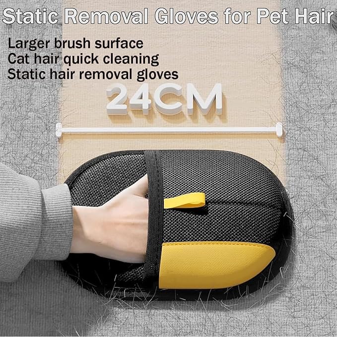 Morphcontainerpet Pet Hair Removal Gloves - Electrostatic Reusable for Cats & Dogs, Furniture, Carpet, Car Seats (1.2 oz) (2pcs)-Mewly Pet