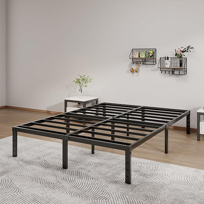 Metal Bed Frame Queen Size - 14 Inch Heavy-Duty Queen Platform Bed Frame No Box Spring Needed, Easy Assembly, Noise-Free, Sturdy Mattress Foundation, Underbed Storage Space