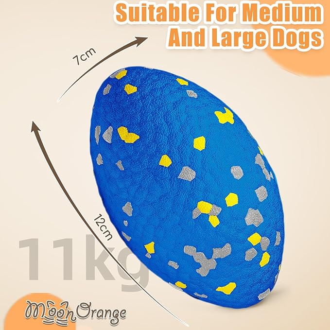 2Pcs Upgrade Bone Dog Balls+Rugby Dogs Toys for Aggressive Chewers, Indestructible Tennis Balls for Dogs (Blue+Yellow)-Mewly Pet