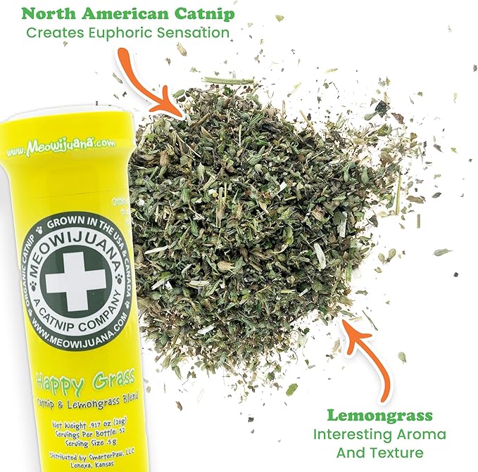 Meowijuana Jump 'n' Jamb Door Hanging Cat Toy Bundle | Funky Monkey + Happy Grass Blend | Refillable Interactive Catnip Toy | Promotes Play and Cat Health | Potent Catnip Grown in North America-Mewly Pet