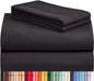 LuxClub Twin XL Sheets - Soft Twin Bed Sheets for-Boys-and-Girls-3 PC Deep Pockets Wrinkle Free-Kids-Fitted Sheets Machine Washable Hotel Bedding Silky Soft - Black Twin XL