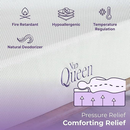 NapQueen 8 Inch Full Size Mattress, Bamboo Charcoal Memory Foam Mattress, Bed in a Box