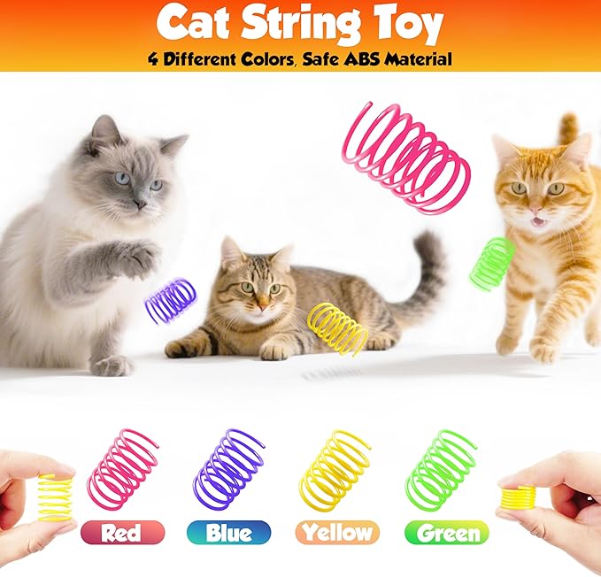 Cat toy pack with 27PCS self play accessories for indoor cats-cat teaser wand, fishing pole, suction cup, ball, string, mouse, feathers and hanging interactive cat toys for kitten Exercise & Chase-Mewly Pet