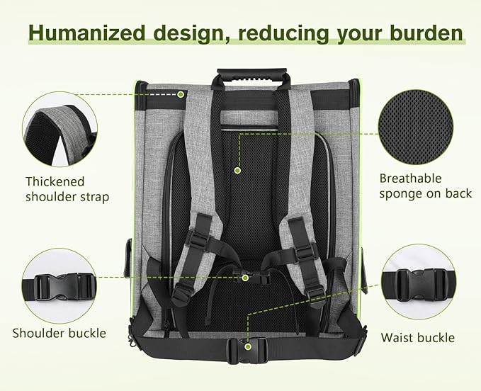 Pecute Cat Carrier Backpacks, Expandable Cat Backpack with Shade Cover, Breathable Mesh, Pet Carrier Backpack for Cats Small Dogs Puppies, Dog Carrier Backpack Great for Travel Hiking Camping Outdoor-Mewly Pet