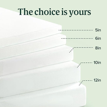 ZINUS 6 Inch King Green Tea Memory Foam Mattress [New Version], Fiberglass free, Medium Firm Feel, Zoned Pressure Relief, Certified Safe Foams & Fabric, Mattress in A Box