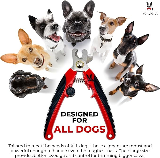 Warren London Dog Nail Clippers – Large Breed Nail Trimmer with Stainless Steel Blade, Safety Guard & Non-Slip Handle | Professional Grooming Tool for All Dog Sizes-Mewly Pet