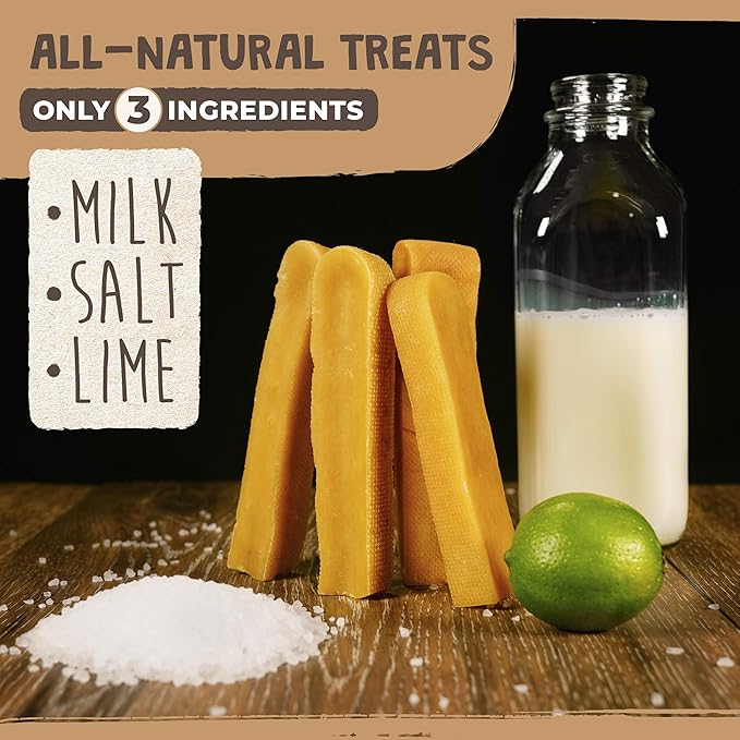 Mighty Paw Yak Cheese Chews for Dogs | All-Natural Long Lasting Pet Treats. Odorless and Great for Oral Health. Limited-Ingredient Chews for Puppies & Power-Chewers (Large, 8 Pack)-Mewly Pet