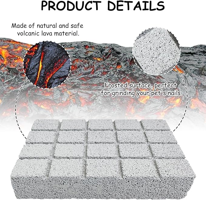 Hamiledyi 4PCS Rabbit Scratching Pads Bunny Lava Grinding Claw Pads Small Animal Foot Pads Hamster Scratch Board Chew Toys for Gerbil Chinchilla Hedgehog Guinea Pig Cage Accessories-Mewly Pet