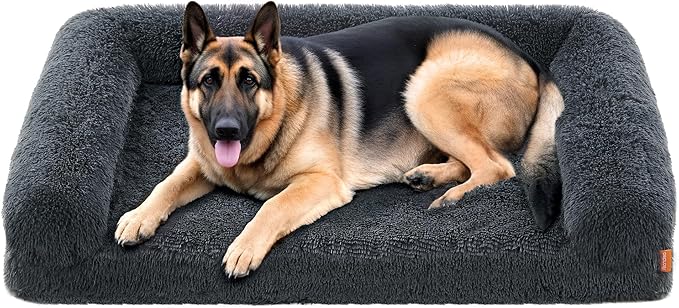 Feandrea Dog Bed, Orthopaedic Dog Sofa Bed for Large Dogs, Waterproof Ped Bed with Removable Washable Cover, 48 x 33.5 x 9.5 Inches, Dark Gray UPGW234G02-Mewly Pet