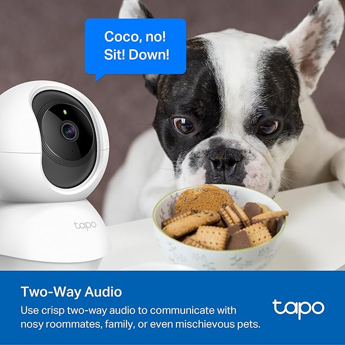 TP-Link Tapo 2K Pan/Tilt Security Camera for Baby Monitor, Dog Camera w/Motion Detection, 2-Way Audio, Siren, Night Vision, Cloud & SD Card Storage, Works with Alexa & Google Home, 2-Pack (C210P2)-Mewly Pet