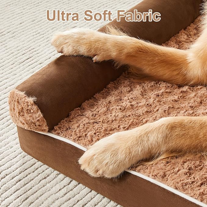 BFPETHOME Dog Beds for Large Dogs, Orthopedic Dog Bed for Medium Large Dogs,Big Waterproof Couch Pet Bed with Removable Washable Cover-Mewly Pet