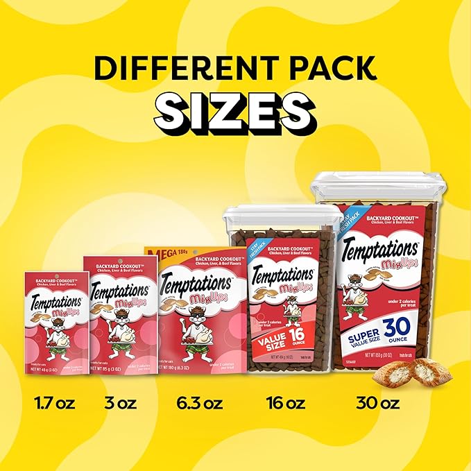 Temptations MixUps Backyard Cookout Flavor Crunchy and Soft Cat Treats, 30 oz. Tub-Mewly Pet