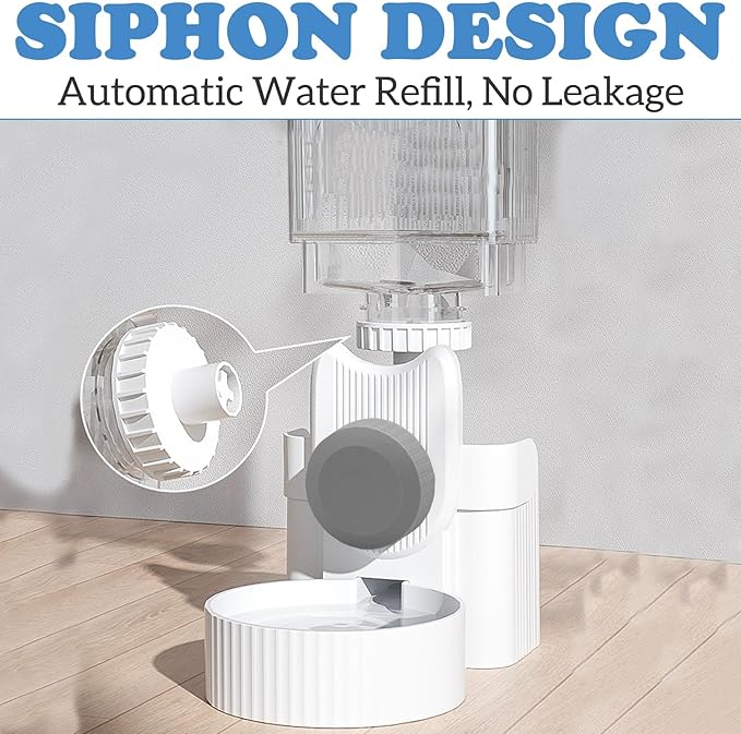 kathson Rabbit Gravity Auto Feeder Set 35oz Hanging Automatic Food Water Dispenser Cage Automatic Feeder Set for Rabbit Chinchilla Guinea Pig Hedgehog Ferret Kitty Puppy (Grey)-Mewly Pet