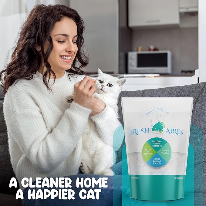 Silica Crystal Cat Litter – Unscented, Lightweight, Non-Clumping, Low Dust & Tracking, Long-Lasting Odor Control for Cats and Kittens – 6 lb Bag of Crystal Litter-Mewly Pet