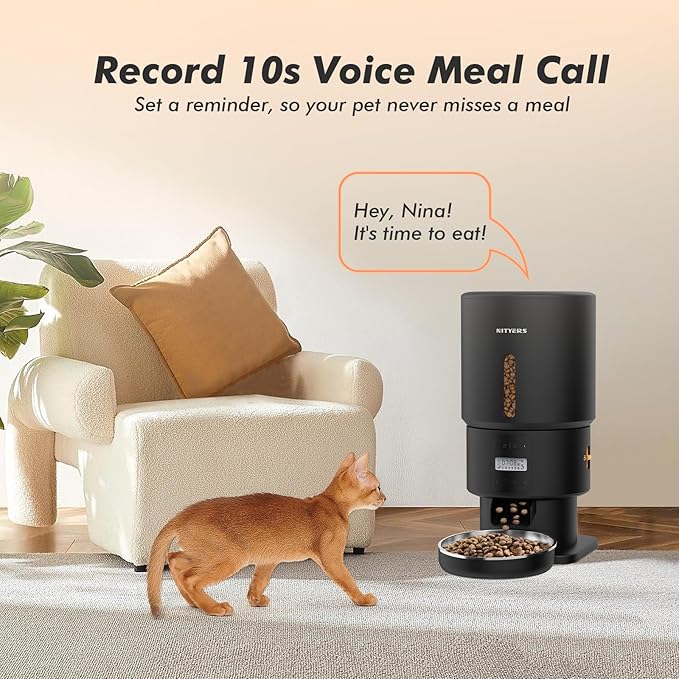 Automatic Cat Feeder - 5L Anti-Clog Cat Food Dispenser with Freshness Preservation, 1-6 Meals/Day, Programmable Portions, 10s Voice, 180-Day Battery Life, Auto Pet Feeder for Multi Cats and Dogs-Mewly Pet