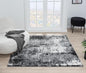 Keen Home Design Area Rugs - 5ft Round Non-Shedding, Abstract Rugs for Kitchen, Living Room, Bedroom, Dining Room, Entryway - Size: 5'3" Square, Abstract Black
