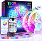 TJOY 100ft Kids Bluetooth LED Strip Lighting, Color Changing Lights for Bedroom, Music Sync RGB Tape Lighting with Child Remote, LED Lights for Room Decor Aesthetic Indoor(50ftx2)