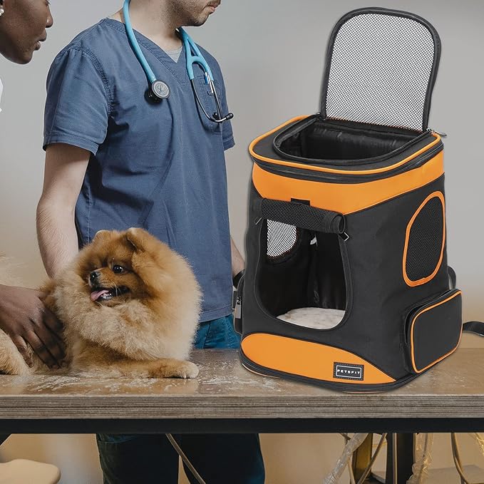 Petsfit Dog Backpack Carrier with Upgrade Waist Cushion Design to Better Fit The Waist, Suitable for Small and Medium Dogs Cats, and Rabbits up to 18 Pounds-Mewly Pet