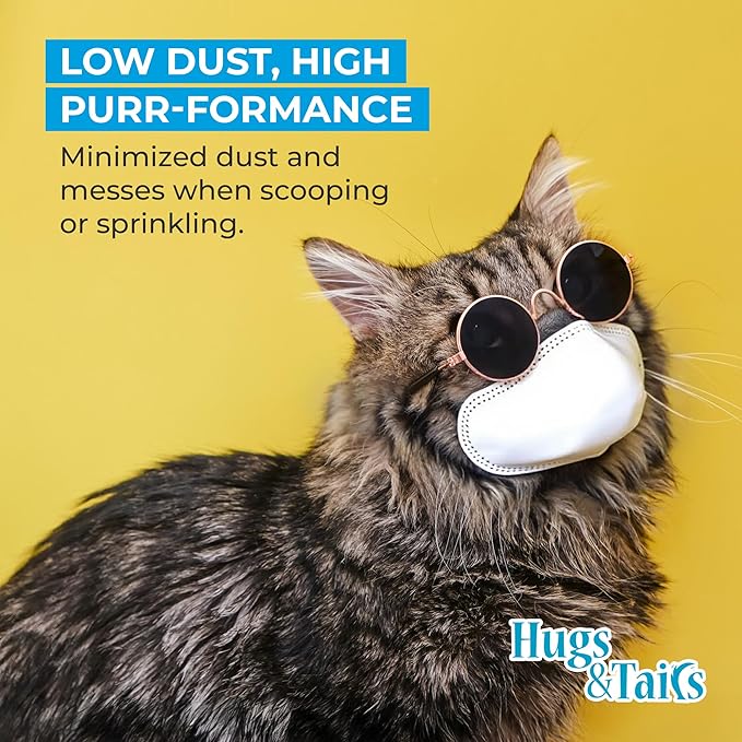 Cat Litter Deodorizer – Pet Safe Odor Eliminator & Housebreaking Supplies for Cats, Kittens, & Small Pets – Natural, Unscented, Non Toxic, Low Dust, 2 lbs, by HugsandTails-Mewly Pet