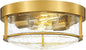 FEMILA 12" Ceiling Light Fixture, 2-Light Flush Mount Light for Bedroom Kitchen Dining Room Hallway Entryway, Brass Gold Finish with Seeded Glass, 4FTJ22-F BG