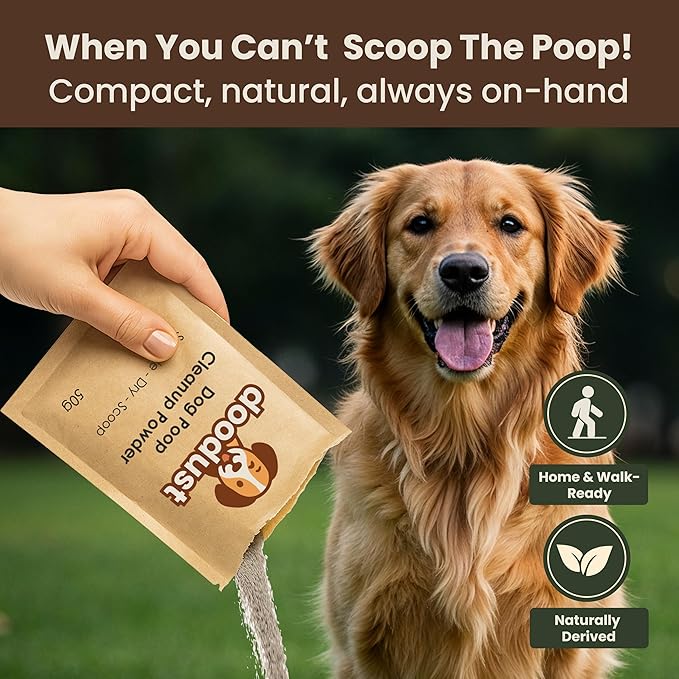 Doodust Dog Poop Clean Up Powder, Poop Hardener & Yard Cleaner, Biodegradable, Pet-Safe, Stops Odor and Makes Pickup Easy-Mewly Pet