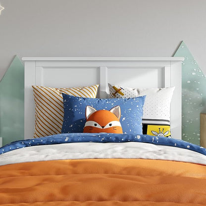 AFI, Madison Twin Solid Wood Panel Headboard with Attachable Charger, White