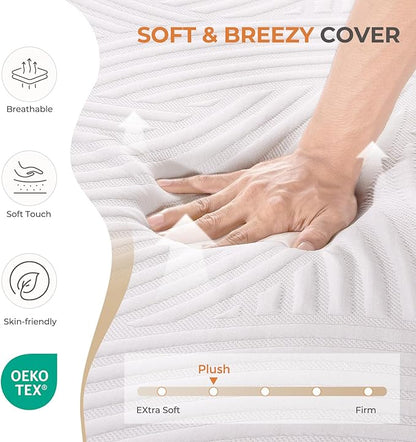 Sweetnight Memory Foam Mattress, 12 Inch Queen Size Mattress in a Box for Pressure Relief & Motion Isolation, CertiPUR-US Certified Plush Queen Foam Mattresses