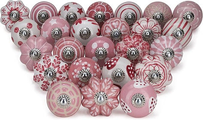 Assorted Cabinet Knobs Mandala Ceramic Door Knobs Colorful Kitchen Furniture Drawers Knobs for Cabinets Kitchen Furniture Drawers Interior Décor Wardrobe-Pack of 12