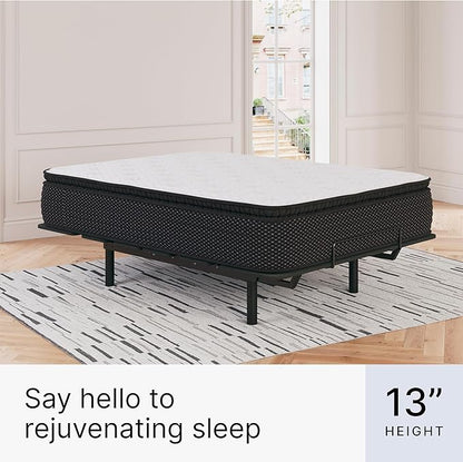 Signature Design by Ashley Limited Edition Pillow Top 13 " Pillow Top Hybrid Mattress with Gel Memory Foam and Edge Support for Cool Sleep and Pressure Relief, King, Fiberglass Free, Mattress In A Box
