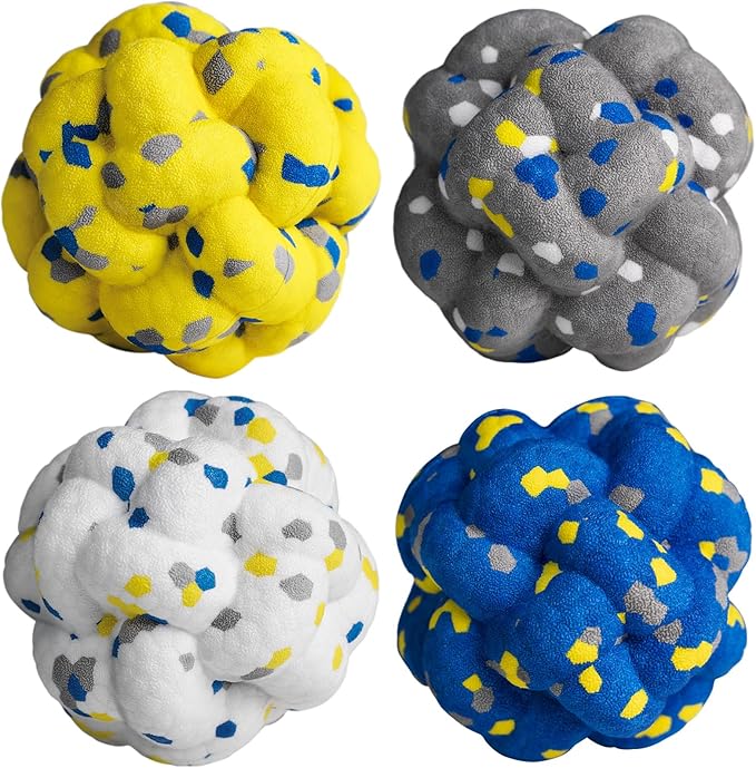 Upgrade Dog Balls Interactive Toys for Aggressive Chewers, Indestructible Tennis Durable Bouncy for Fetch Game, Lightweight Floating, 4pcs-Mewly Pet