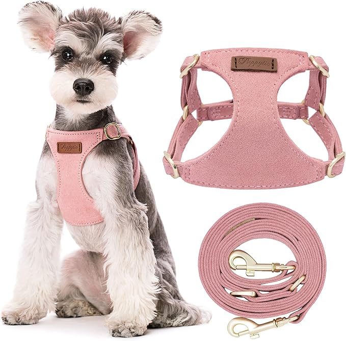 Puppytie No Pull Dog Harness with Multifunction Dog Leash,Soft Adjustable No Choke Escape Proof Pet Harness Vest for Medium Dogs or Large Dogs,Pink,M-Mewly Pet