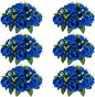 NUPTIO Flower Ball Arrangement Bouquet - 6 Pcs 9.5 inch Diameter Royal Blue Fake Flowers Roses Balls for Centerpieces Tables - Artificial Rose Arrangements for Wedding Centerpiece Table Decorations