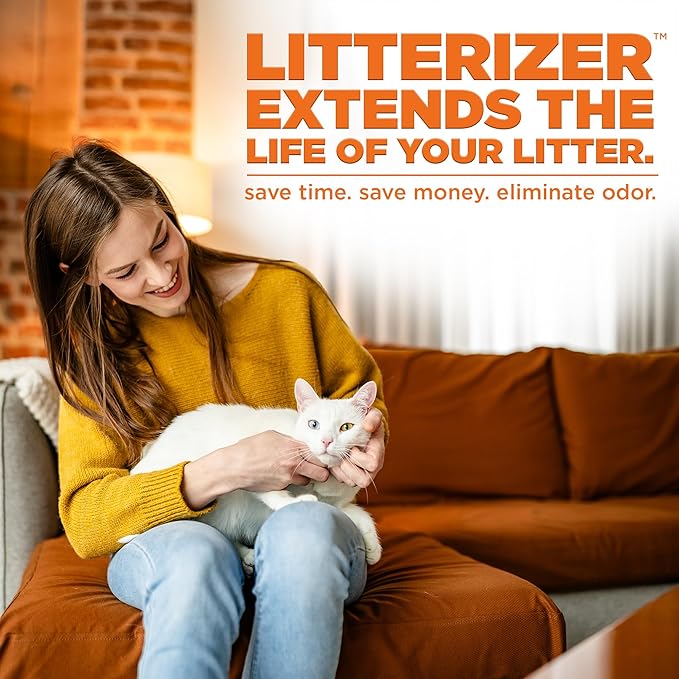 POOPH® LITTERIZER® – 16oz Bottle – Absorbs 46x Weight in Wetness & Odor – Keeps Litter Dry, Reduces Mess, Reduce Litter Costs AND Get a STINK-FREELitter Box – WITHOUT Fragrances or Harsh Chemicals-Mewly Pet