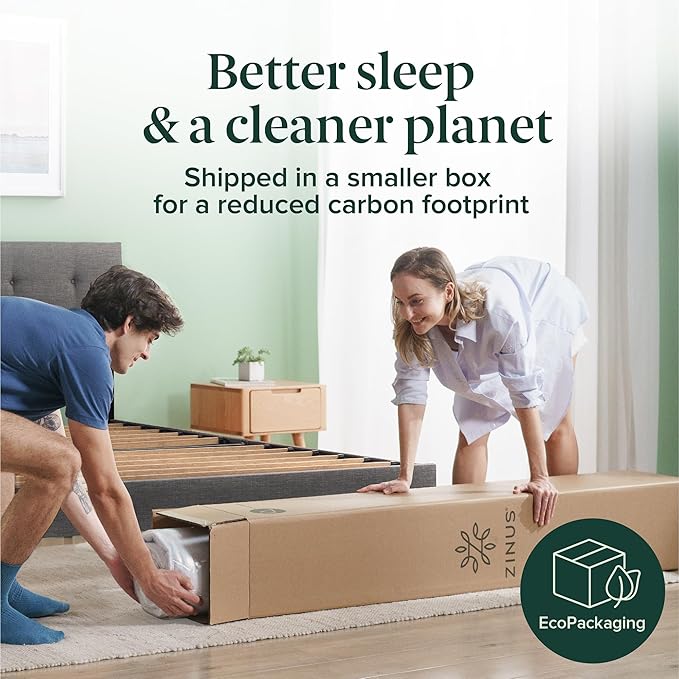 ZINUS 6 Inch Foam and Spring Hybrid Mattress [New Version], Twin, Medium Firmness, Durable Support, Certified Safe Foams & Fabric, Mattress in A Box