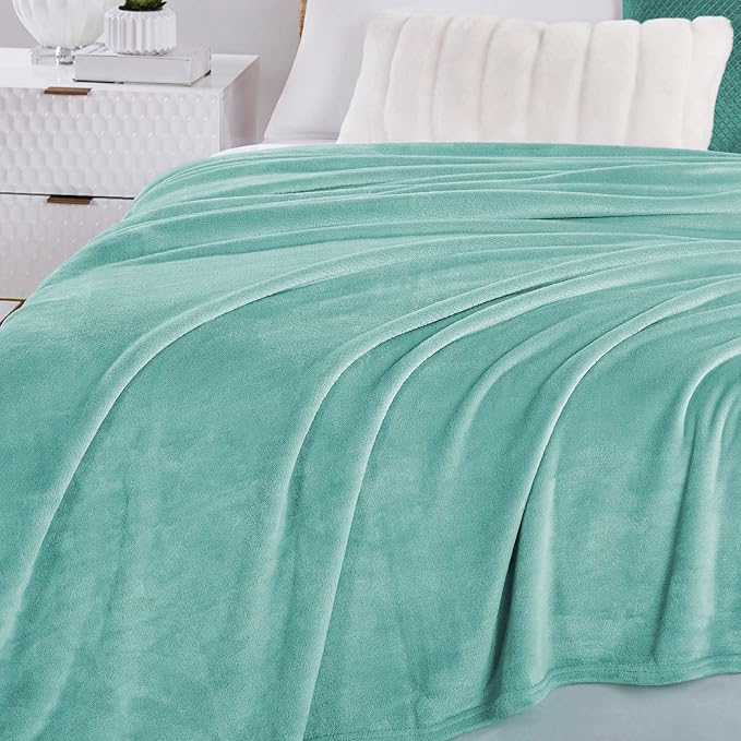 Walensee Fleece Blanket Plush Throw Fuzzy Lightweight (Twin Size 60x80 Light Blue) Super Soft Microfiber Flannel Blankets for Couch, Bed, Sofa Ultra Luxurious Warm and Cozy for All Seasons