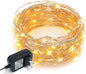 100 LED String Lights, 32 Feet, Silver Wire, Warm White, Plug-in, Indoor-Outdoor, 5V DC Transformer