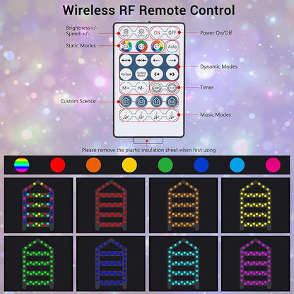 Toodour Christmas Decorations Lights, 10ft Smart RGB Christmas Decorative Lights with Santa Claus, Bluetooth & App Controlled Ladder Light - Music Sync Color Changing Xmas Light for Indoor Outdoor