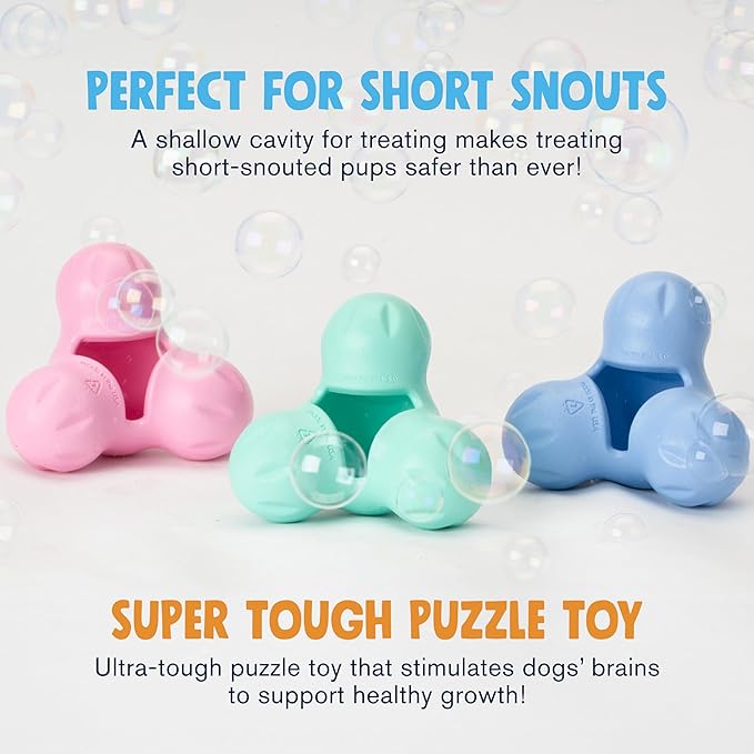 WEST PAW Zogoflex Tux Treat Dispensing Dog Chew Toy – Interactive Chewing Toy for Dogs – Dog Games for Aggressive Chewers, Fetch, Catch – Holds Kibble, Treats, Large 5", Mint-Mewly Pet