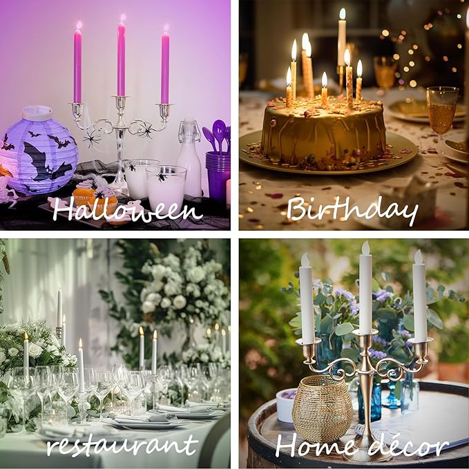 Metal Candle Holders 5 Wicks Black Candle Holders for Candlesticks Taper Candles（10.6 inch Tall Candelabra, for 1/2-1 inch Pillar Candles Diameter Each）,Candle Stand Decoration