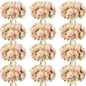 Tigeen Artificial Flowers Artificial Peonies Silk Flowers Faux Peony Fake Peony Silk Hydrangea Bouquet for Wedding Table Centerpiece Floral Vase Decor(Light Pink,12 Bundles)