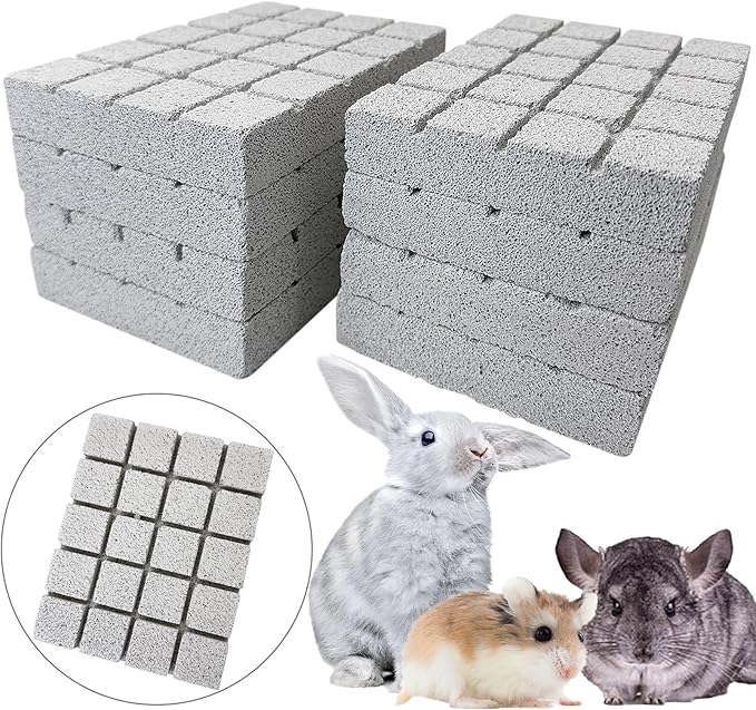 Hamiledyi 8PCS Rabbit Scratching Pads Bunny Lava Grinding Claw Pads Small Animal Foot Pads Hamster Scratch Board Chew Toys for Gerbil Chinchilla Hedgehog Guinea Pig Cage Accessories-Mewly Pet